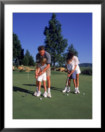 Family Golfing, Mt. Shasta, Ca by Mark Gibson Pricing Limited Edition Print image
