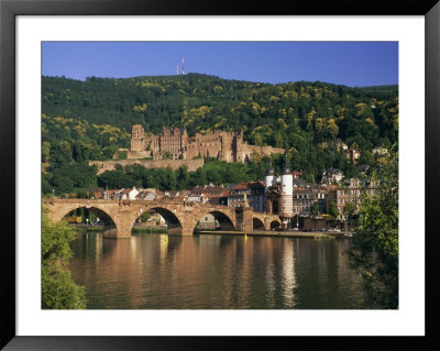 Castle, Neckar River And Alte Bridge, Heidelberg, Baden Wurttemberg, Germany, Europe by Gavin Hellier Pricing Limited Edition Print image