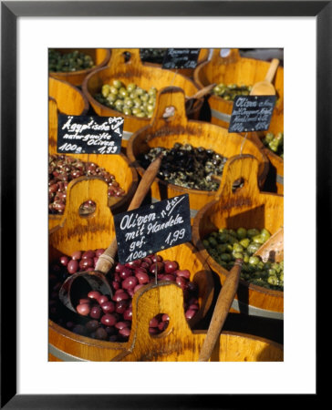 Olives For Sale At Stall, Winterfeldmarkt, Winterfeldplatz, Schoeneberg, Berlin, Germany by Richard Nebesky Pricing Limited Edition Print image