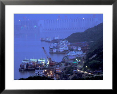 Construction Site Of The Three Gorges Dam At Night, China by Keren Su Pricing Limited Edition Print image