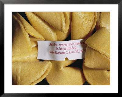 A Close View Of Chinese Fortune Cookies And One Paper Fortune by Brian Gordon Green Pricing Limited Edition Print image