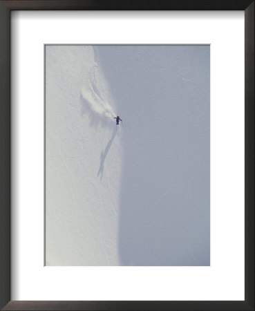 Overhead View Of Skier Skiing Down Slope by Dugald Bremner Pricing Limited Edition Print image