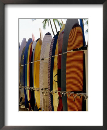 Surfboards, Waikiki Beach Oahu, Hawaii by Mark Polott Pricing Limited Edition Print image