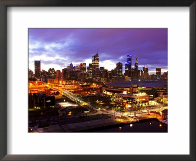 Telsta Dome And Melbourne Cbd At Dawn, Victoria, Australia by David Wall Pricing Limited Edition Print image