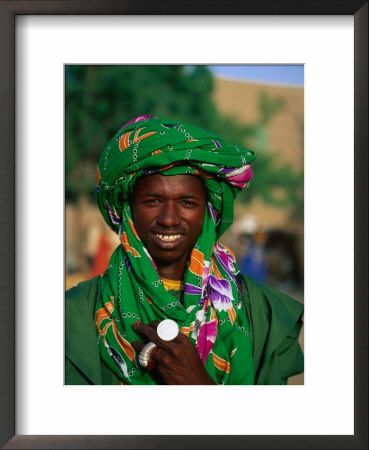 Portrait Of A Peul (Or Fulani) Man, Wearing Traditional Headdress, Djenne, Mopti, Mali by Ariadne Van Zandbergen Pricing Limited Edition Print image