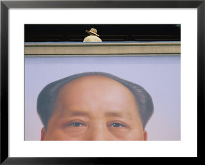 A Person Stands On A Balcony Over A Giant Poster Of Mao Tse-Tung by Jodi Cobb Pricing Limited Edition Print image