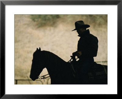 A Silhouette Of A Rancher Riding A Horse by Dugald Bremner Pricing Limited Edition Print image