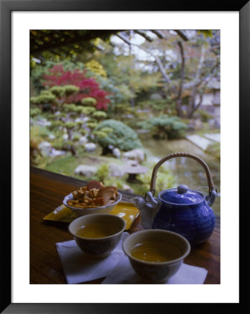 Green Tea Setting At Japanese Garden, Ca by James Fly Pricing Limited Edition Print image