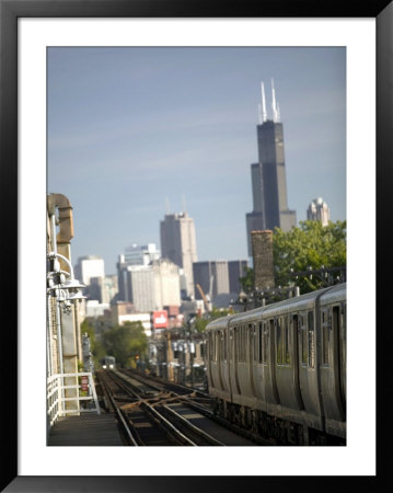 Train And City View From Wicker Park, Chicago, Il by Walter Bibikow Pricing Limited Edition Print image