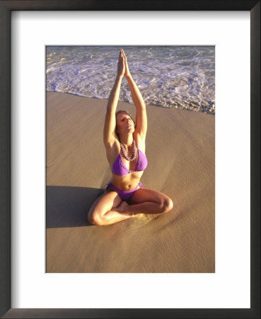 Woman Meditating On Beach by Tomas Del Amo Pricing Limited Edition Print image