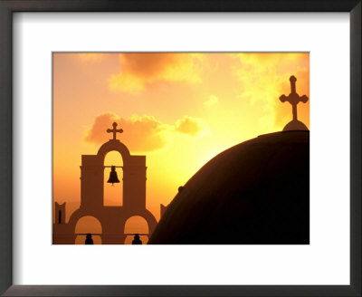Kimisis Theotokov Church At Sunset, Thira, Santorini, Cyclades Islands, Greece by Walter Bibikow Pricing Limited Edition Print image
