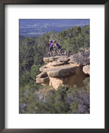 Man And Woman Mountain Biking by Wiley & Wales Pricing Limited Edition Print image