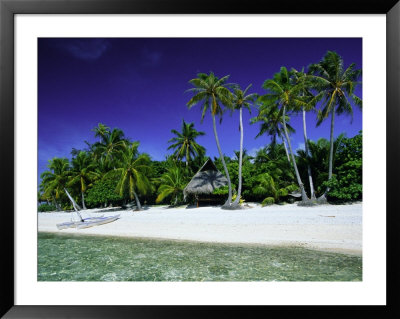 Beach And Palm Trees, Tahiti, Society Islands, French Polynesia, South Pacific Islands, Pacific by Sylvain Grandadam Pricing Limited Edition Print image