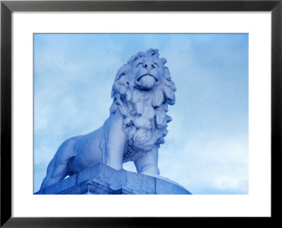 Lion Statue At Westminster Bridge, London, United Kingdom by Johnson Dennis Pricing Limited Edition Print image