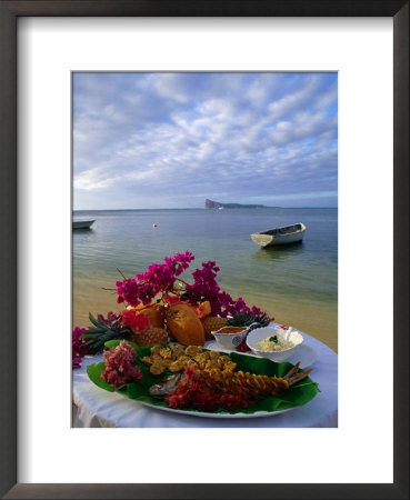 Food Presentation On Table On Beach, Mauritius by John Hay Pricing Limited Edition Print image