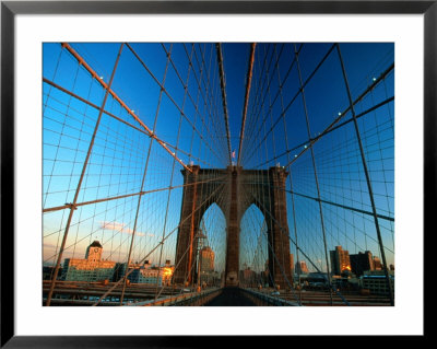 Brooklyn Bridge Cables From Pedestrian Walkway, New York City, New York, Usa by Jeff Greenberg Pricing Limited Edition Print image