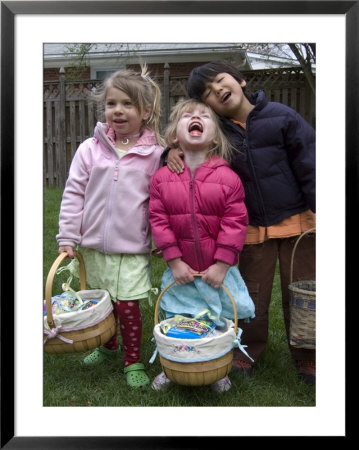 Cousins Pose With Their Easter Baskets, Chevy Chase, Maryland by Stacy Gold Pricing Limited Edition Print image