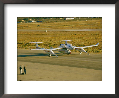The White Knight Aircraft With Spaceshipone Underneath On A Runway by Jim Sugar Pricing Limited Edition Print image