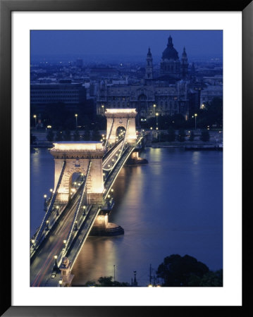 Chain Bridge At Night, Budapest, Hungary by Dan Gair Pricing Limited Edition Print image