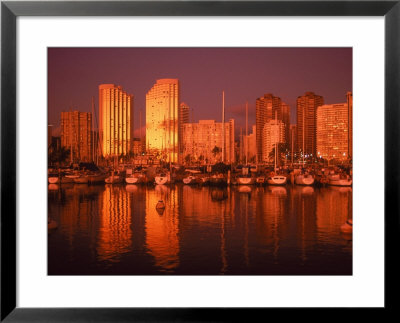 Sunset, Ala Wai Yacht Harbor, Oahu, Hi by Michele Burgess Pricing Limited Edition Print image