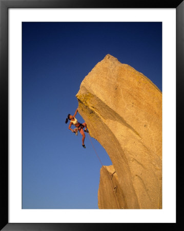 Woman Climbing Cliff Wall by Greg Epperson Pricing Limited Edition Print image
