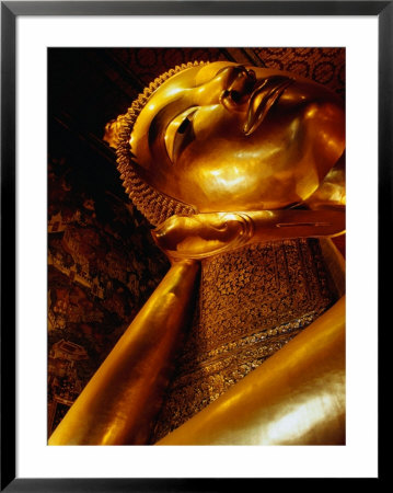 Detail Of Reclining Buddha's Head At Wat Pho, Bangkok, Thailand by Ryan Fox Pricing Limited Edition Print image