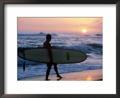 Surfer At Kekaha Beach Park, Kekaha, Usa by Holger Leue Pricing Limited Edition Print image