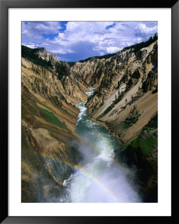 Rainbow Over River At Lower Falls, Part Of Yellowstone Falls, Yellowstone National Park, Usa by John Elk Iii Pricing Limited Edition Print image
