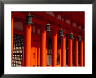Lanterns And Red Pillars On Replica Of Imperial Palace At Heian-Jingu Shrine, Kyoto, Japan by Martin Moos Pricing Limited Edition Print image