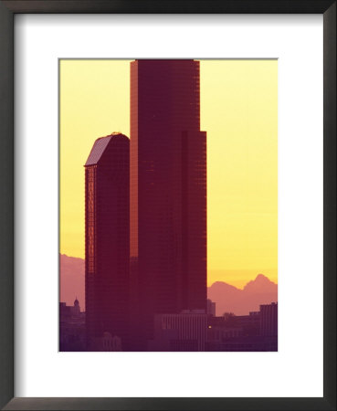 Gateway Tower And Bank Of America Building At Dawn, Seattle, Washington, Usa by William Sutton Pricing Limited Edition Print image