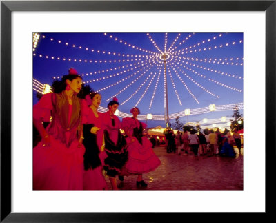 Women In Flamenco Dresses At Feira De Abril, Sevilla, Spain by John & Lisa Merrill Pricing Limited Edition Print image