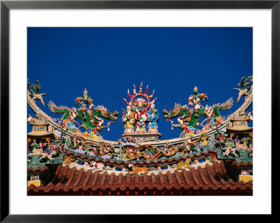 Taoist Roof Ornaments On Szutsao Temple, Tainan, Taiwan by Martin Moos Pricing Limited Edition Print image