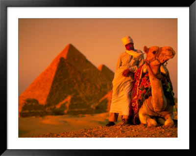 Camel And Driver Resting Near The Great Pyramids, Egypt by Alexander Nesbitt Pricing Limited Edition Print image