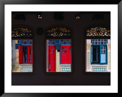 Row Of House Windows On Lorong, Geylang, Singapore, Singapore by Tom Cockrem Pricing Limited Edition Print image