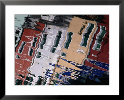 Houses Reflected On Water, Burano, Veneto, Italy by Roberto Gerometta Pricing Limited Edition Print image