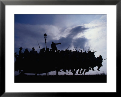 Silhouetted Statues Of Communist Revolutionaries At Statue Park, Budapest, Hungary by David Greedy Pricing Limited Edition Print image