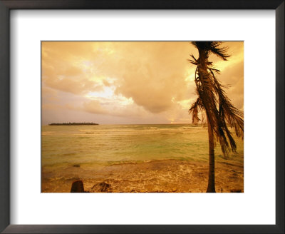 A Tropical Beach Scene With An Island In The Background by Kate Thompson Pricing Limited Edition Print image