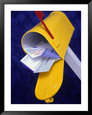 Open Yellow Mailbox With Mail Inside by Len Delessio Pricing Limited Edition Print image