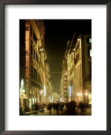 Street Scene At Night, Florence, Italy by Kindra Clineff Pricing Limited Edition Print image
