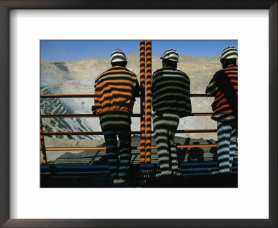 Shadows Line The Backs Of Miners At The Chuquicamata Copper Mine by Joel Sartore Pricing Limited Edition Print image
