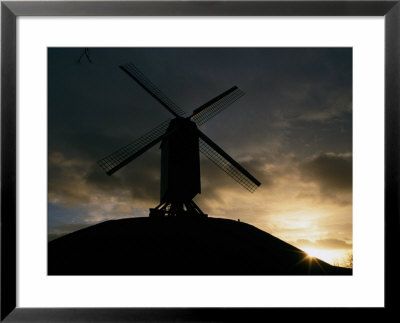 Windmill Bonne Chiere At Sunrise, Bruges, Belgium by Martin Moos Pricing Limited Edition Print image