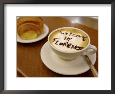 Florence, Italy, Cappuccino With Text In Chocolate by Brimberg & Coulson Pricing Limited Edition Print image
