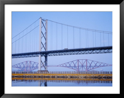 Firth Of Forth Bridges, 1964 Road Suspension Bridge, 1890 Rail Bridge, Scotland, Uk by Anthony Waltham Pricing Limited Edition Print image