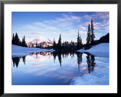 Mt. Rainier And Clouds Reflected In Upper Tipsoo Lake At Sunrise, Mt. Rainier National Park by Jamie & Judy Wild Pricing Limited Edition Print image