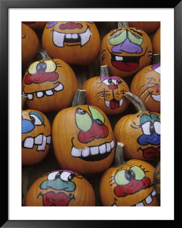 Painted Pumpkins For Halloween, Acton, Massachusetts, Usa by John & Lisa Merrill Pricing Limited Edition Print image