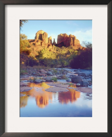 Cathedral Rock Reflecting On Oak Creek, Sedona, Arizona, Usa by Christopher Talbot Frank Pricing Limited Edition Print image