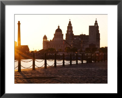 The 'Three Graces' At Sunset, Liverpool, United Kingdom by Glenn Beanland Pricing Limited Edition Print image
