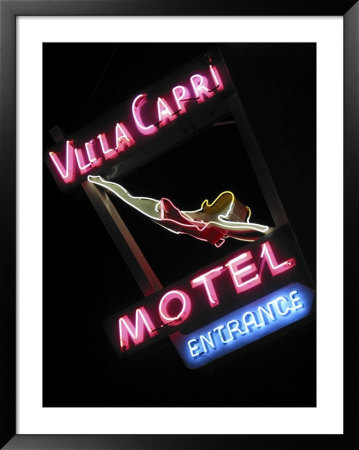 Nighttime Sign At Villa Capri Motel, Coronado, California, Usa by Nancy & Steve Ross Pricing Limited Edition Print image