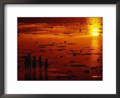 Children Silhouetted At Sunset, Ko Samui, Surat Thani, Thailand by Dallas Stribley Pricing Limited Edition Print image