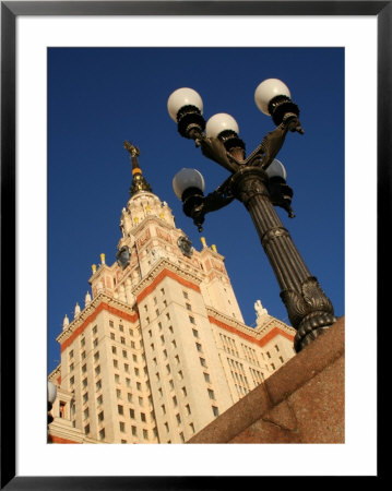 Moscow State University With Lamp-Post In Foreground, Moscow, Russia by Jonathan Smith Pricing Limited Edition Print image